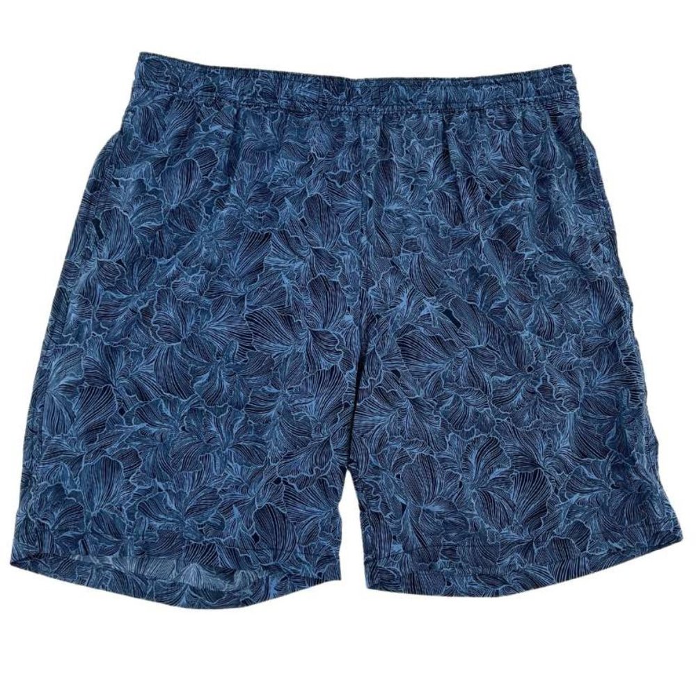 Kirkland | Men's Swim Short | Floral Leaf Pattern | Blue | XL